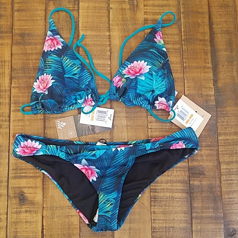 NWT Reef Tropical Palm & Flower Print Bikini Small